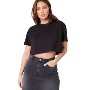 Be You Womens/Ladies Crew Neck Regular Crop T-Shirt / Black